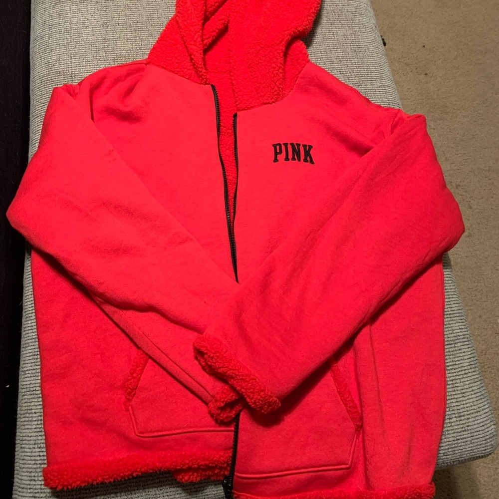 WOMENS PINK REVERS-ABLE FLEECE JACKET SIZE M